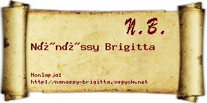 Nánássy Brigitta névjegykártya